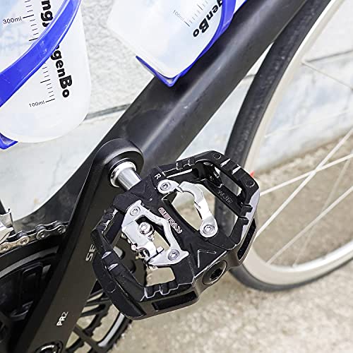 ZERAY Mountain Bike Pedals Sealed Clipless 9/16" Crank Compatible with Shimano SPD Cleats (Cleats Included)-Dual Platform Multi-Great for Road,Trekking,Touring,City Bike