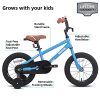 JOYSTAR 14 Inch Kids Bike for 3 4 5 Years Boys Girls Gifts Children Bicycle with Training Wheels Coater Brake BMX Style Blue