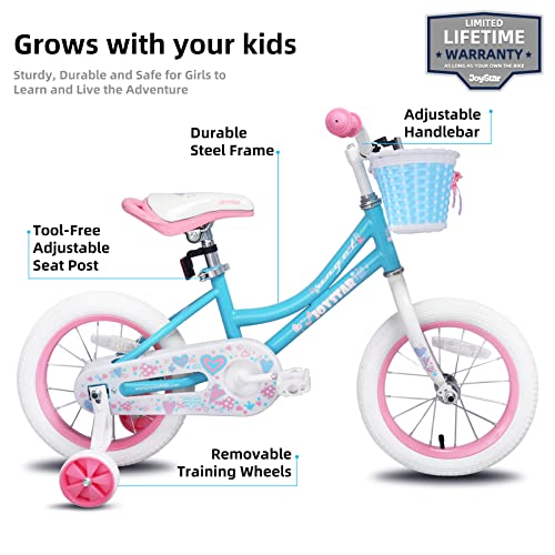 JOYSTAR 12 Inch Girls Bike Toddler Bike for 2 3 4 Years Old Girl 12" Kids Bikes for Ages 2-4 yr with Training Wheels and Basket Children's Bicycle in Blue