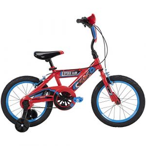 Huffy Marvel Spider-Man Kid Bike Quick Connect Assembly, Handlebar Plaque & Training Wheels, 16