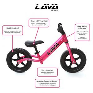 LAVA SPORT Balance Bike-Lightweight Aluminium Toddler Bike for 2, 3, 4, and 5 Year Old Boys and Girls - No Pedal Bikes for Kids with Adjustable Handlebar and Seat, EVA Tires-Training Bike (Hot Pink)