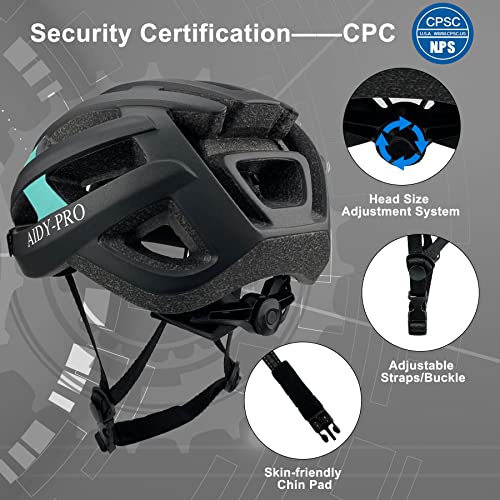 Bike Helmet Adult Bicycle Helmet for Men Women Mountain Road Cycling Scooter Bike Helmets with Replacement Pads & Detachable Visor
