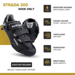 Tommaso Strada 200 Dual Cleat Compatible Road Bike, Touring, Indoor Cycling Shoe with Buckle - 48