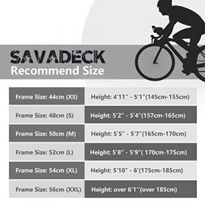 SAVADECK Carbon Road Bike, Warwinds3.0 700C Carbon Fiber Racing Bicycle with SORA 18 Speed Derailleur System and Double V Brake (Blue,48cm)