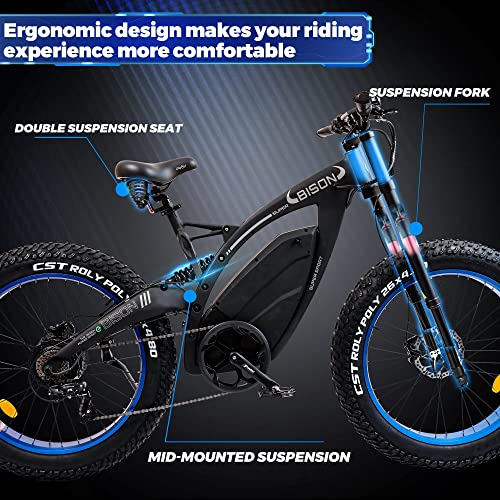 ECOTRIC Powerful Electric Bike 1000W Motor 17.6AH/48V Battery 26" x 4.8" Fat Tire Ebike with Suspension Fork Aluminum Frame Mountain Bike Beach E-Bike Snow Bicycle for Adults (Style B)