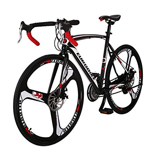 EUROBIKE OBK XC550 Road Bike 700C Wheels 21 Speed Disc Brake Mens or Womens Bicycle Cycling (3 Spoke Wheel, 49cm)