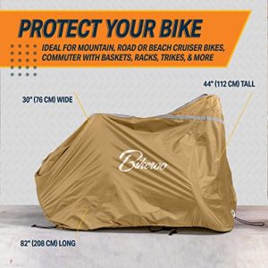 Bikeroo Bike Cover - Waterproof, Outdoor Bicycle Cover for Transport on Rack - Rain Tent for Mountain, Beach Cruiser & Road Bikes - Size XL, Storage for 2 Bicycles