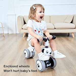 Baby Toddler Tricycle Bike No Pedals 10-36 Months Ride-on Toys Gifts Indoor Outdoor Balance Bike for One Year Old Boys Girls First Birthday Thanksgiving Christmas (Dalmatian)