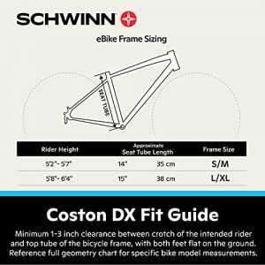 Schwinn Coston DX Adult Electric Hybrid Bike, Step-Thru Frame, Small/Medium, Gloss White