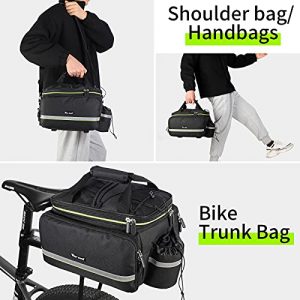 West Biking Bike Rack Trunk Bag - 35L Expandable Bicycle Panniers Bag, Durable Reflective Cycling Rear Seat Bag, Multi-Function Commuter Luggage Travel Pack Handbag & Shoulder Strap Rain Cover