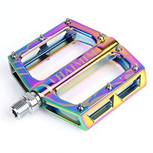 HAIMIM Road Bike Pedals 9/16 Sealed Bearing Mountain Bicycle Flat Pedals Lightweight Aluminum Alloy Wide Platform Cycling Pedal for BMX/MTB -Universal Lightweight Aluminum Alloy Platform Pedal
