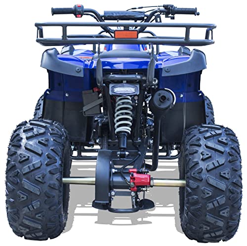 Offroad Mall 125cc Gas Powered Full Size ATV 19" Tire W./ Reverse F. & R. LED Lights Electric Start, for Teens Adults, EPA & CARB Approved (Comes Fully Assembled & Tested) (Injection Model, Blue)