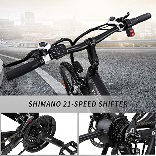 Electric Bikes for Adults, RINKMO 26" 350W Folding Mountain Ebike Aluminum with 10AH Removable Battery, Electric Bicycle with Power Assist, 21 Speed Gears
