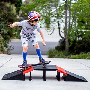SlideWhizzer Skateboard Ramp Bike Ramp Skate Ramp RC Ramp BMX Ramp RC Car Ramp for Kids Jumping - Mini Ramp Skateboard Accessories for Boys and Girls - Can be Used as Wheelchair Ramp