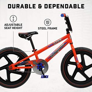 Mongoose Stun Freestyle BMX Bike for Kids, 18-Inch Wheels, Blue/Orange