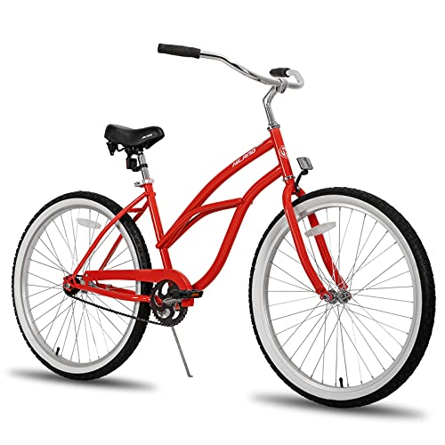 Hiland 26 Inch Women's Beach Cruiser Bike Red
