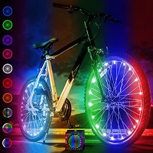 Bicycle Spoke Lights (2 Tires, Color-Changing) Best Easter Gifts for Kids Ages 4-12 Year Olds Teen Mountain Bike Accessories Top Beach Cruiser Wheel Lighting Accessory Men Women Boys Girls Presents