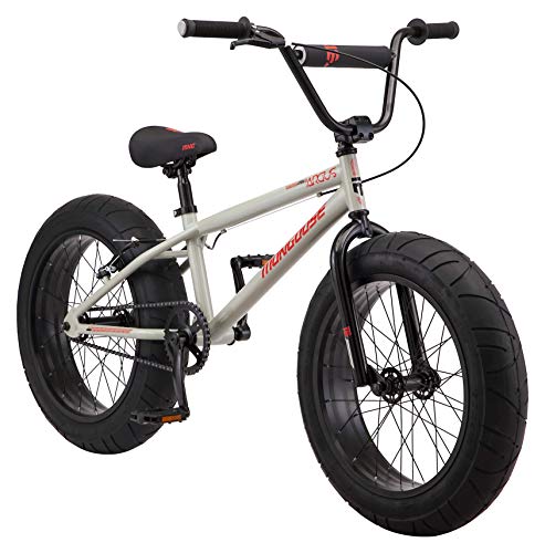 Mongoose Argus MX Kids Fat Tire Mountain Bike, 20-Inch Wheels, Single Speed, 4.25-Inch Wide Tires, Tan
