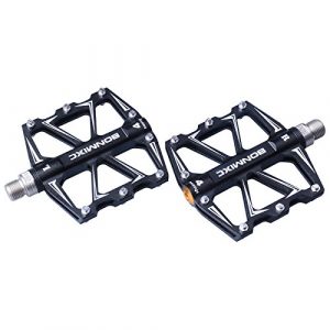 BONMIXC Mountain Bike Pedals Flat Road Bike Pedals Sealed Bearing Lightweight Bicycle Pedals 9/16-in Thread (Black)