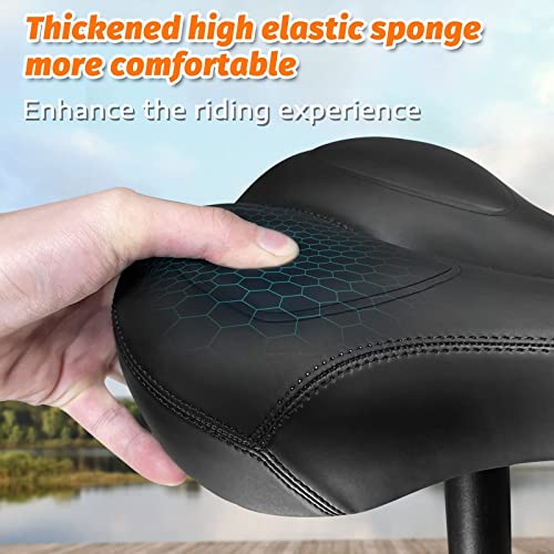 YLUBIK Bike Seat, Comfortable Bicycle Seat with Taillight Memory Foam Waterproof, Universal Fit, Dual Shock Absorbing Ball