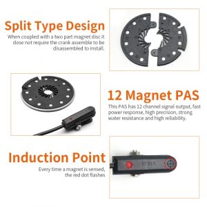 KT D12 Bike Magnets Pedal Assist Sensor Ebike Easy Crank Installation PAS Sensor (D12 SM Plug)