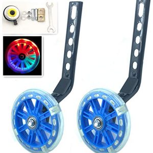 YJIA .a Pair of Bicycle Mute Training Wheels for 12 14 16 18 20 inch Single Speed Bicycle stabilizer (Blue)