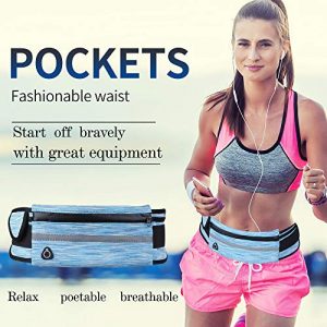 Running Belt Fanny Pack Waist Bag for Men&Women-Card Key Money And Call phone Holder，Adjustable Running Pouch for Running Hiking Cycling Climbing Workout Traveling，And for All Kinds of Phones(Blue)