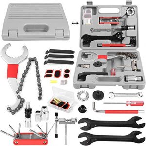 Odoland Bike Repair Tool Kit, 26 in 1 Bicycle Maintenance Tool Set with Multifunction Tool, Wrench and Tool Box, Perfect for Repair Tyres, Brakes, Lights, Chains, Pedal, Mountain Road Bike