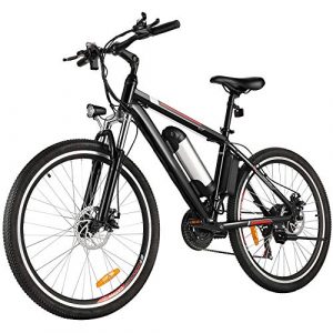 Aceshin 26 inch Electric Bike Adult Electric Mountain Bike, Electric Bicycle 20Mph with Removable 36V 8AH Lithium-Ion Battery 250W Motor 21 Speed Gear (Black)
