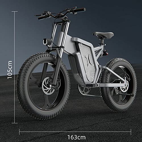 Electric Bikes for Adults Powerful 1000W Motor, 20AH/48V Battery 26" x 4.8"with Suspension Fork Aluminum Frame Travel 200 Miles Gift: Cycling Backpack