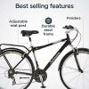 Schwinn Discover Hybrid Bike for Men and Women, 21-Speed, 28-inch Wheels, 18-inch/Medium Frame, Black