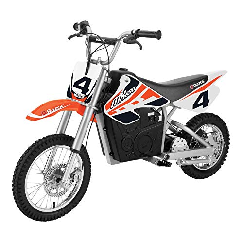 Razor MX650 Dirt Rocket Adult and Teen Ride On High-Torque Electric Motocross Motorcycle Dirt Bike, Speeds up to 17 MPH for Ages 16 and Up, Orange