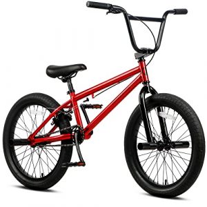 AVASTA 20 Inch BMX Bike, Freestyle Bicycles with 4 Pegs for Kids Boys Adult Beginner Riders Men Women, Red