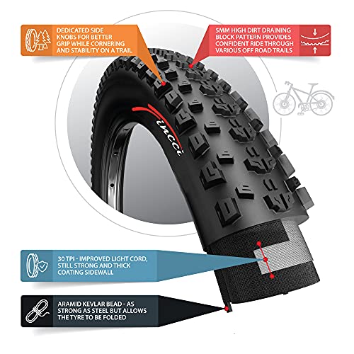 Pair of Fincci Foldable Road Mountain MTB Mud Offroad Bike Bicycle Tire Tires 26 x 2.25