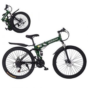 XIANGMIHU 26 in Folding Mountain Bike 21 Speed Folding Bikes for Adults│Commuter Bikes for Men Women │Carbon Steel Frame Mountain Bike with Dual Disc Brakes│US in Stock (F)