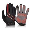 Speecle Full Finger Cycling Gloves - Reinforced Bike Gloves for Men/Women - Breathable Road Mountain Biking Gloves - Touch Screen & Anti-Slip Motorcycle Gloves for Riding, Hiking, Climbing, Red, M