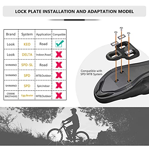 KOOTU Road Bike Pedals, Ultralight Pedals with Aluminum Alloy 9/16" Clipless Pedals Compatible with Look Keo Structure