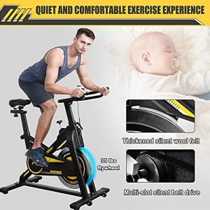 Exercise Bikes Stationary Indoor Cycling Bike 330 Lbs Capacity, Workout Bike for Home Gyms with Comfy Seat Cushion, iPad Holder(Updated)