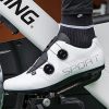 Cycling Riding Shoes Men Women with Delta Cleat Set Compatible with SPD for Indoor & Outdoor Road Racing Lock Pedal Bike White