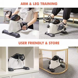 GOREDI Under Desk Bike Pedal Exerciser, Upper & Lower Peddler Exerciser for Seniors with Electronic Display, Foot Pedal Exerciser for Seniors,Arm/Leg Exercise