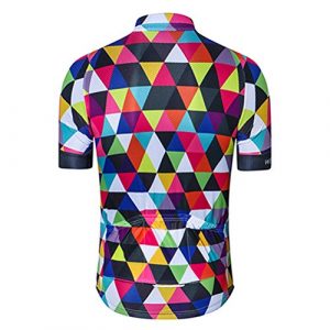 Men's Cycling Jersey Short Sleeve Bike Clothing Multicolored Diamond Size XL