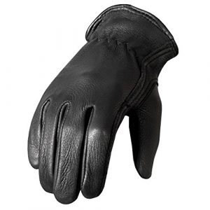 Hot Leathers GVD1002 Classic Deerskin Unlined Driving Gloves (Black, Large)