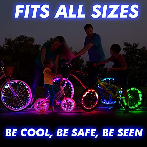 Bike Lights (1 Wheel, Blue) Best Easter Basket Stuffers for Boys Ages 5 6 7 8 9 10 11 12 Year Old Kids Gifts Ideas Top Teen Men Beach Fun Spring Cool Birthday Presents Popular Son Dad Him Accessories