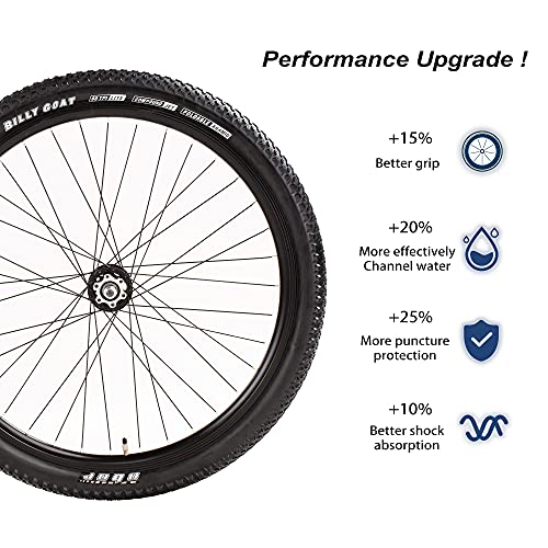Elecony Bike Tire 26x2.10 Folding Mountain Bicycle Tire, OBOR Tires Billy Goat, Advanced MTB TIRE, Replacement Tire 30 TPI W3104, Black