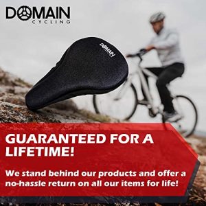 Domain Cycling Bike Seat Cushion for Women and Men - Gel Bike Seat Cover Compatible with Peloton, Exercise, Stationary and Road Bikes for Extra Comfort, 10.5