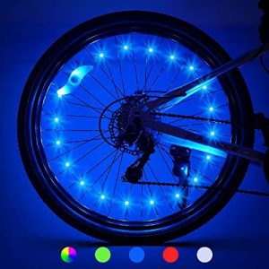 Let¡¯s Go 2-Tire Pack LED Bike Wheel Lights with Batteries Included, Bike Spoke Light Waterproof Bright Bicycle Light Strip-Best Gifts (Blue)