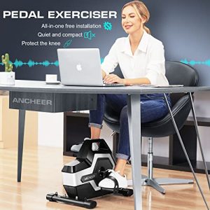 ANCHEER Under Desk Bike Pedal Exerciser, Magnetic Mini Exercise Bike for Arm/Leg Exercise with LCD Screen Displays Desk Pedal Bike at Home & Office for Elderly Recovery & Exercise