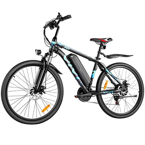 VIVI Electric Bike 26" Electric Mountain Bike 350W Electric Bicycles for Adults Commuter Ebike with Removable Battery, Shimano 21-Speed Drivetrain, Throttle and Pedal Assist
