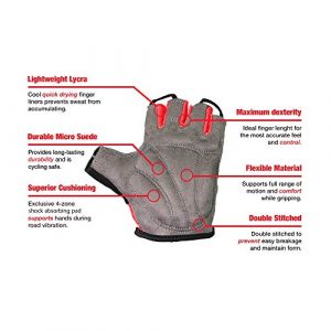 LuxoBike Cycling Gloves Bicycle Gloves Bicycling Gloves Mountain Bike Gloves – Anti Slip Shock Absorbing Padded Breathable Half Finger Short Sports Gloves Accessories for Men/Women