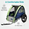 Instep Bike Trailer for Kids, Single and Double Seat, Single Seat, Green/Grey